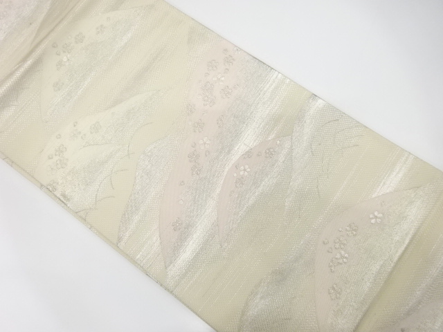 JAPANESE KIMONO / ANTIQUE FUKURO OBI / SILK / WOVEN FLOWER